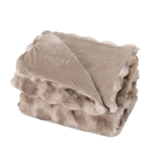 Ruched Faux Fur Recycled Polyester Blanket image thumbnail