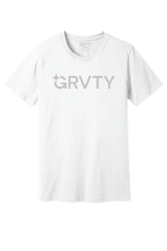 Unisex GRVTY Logo Tee - White/Grey image thumbnail