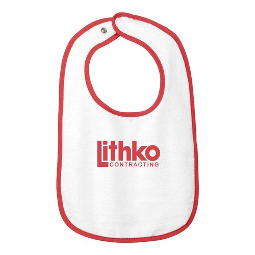 Rabbit Skins Infant Contrast Trim Terry Bib image thumbnail