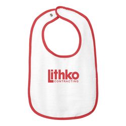 Image of Rabbit Skins Infant Contrast Trim Terry Bib