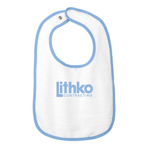 Rabbit Skins Infant Contrast Trim Terry Bib image thumbnail