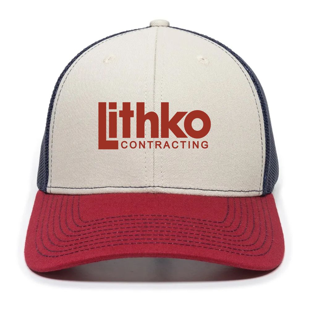 Outdoor Cap Structured Trucker With Solid Mesh Back Hat (Richardson 112 Dupe) primary image