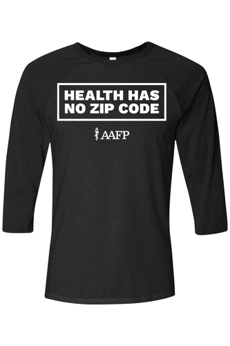 Unisex Three-Quarter Sleeve Baseball Tee - Zip Code Logo - DTG image thumbnail