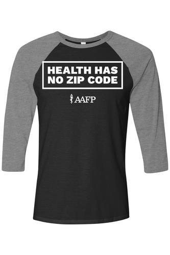 Unisex Three-Quarter Sleeve Baseball Tee - Zip Code Logo - DTG image thumbnail