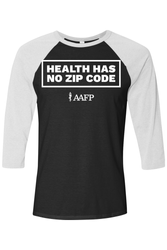 Image of Unisex Three-Quarter Sleeve Baseball Tee - Zip Code Logo - DTG