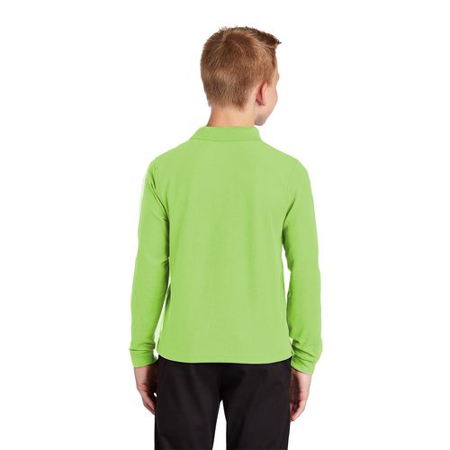 Boys Youth Long Sleeve Polo – Lime  image thumbnail
