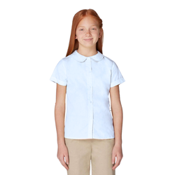 Image of Girls Short Sleeve Blouse – White - PLUS