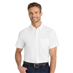 Image of Mens Short Sleeve Oxford – White