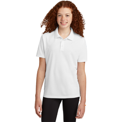 Image of Girls Youth Short Sleeve Polo – White