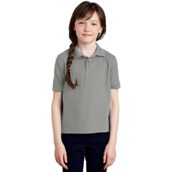 Image of Girls Youth Short Sleeve Polo – Grey 
