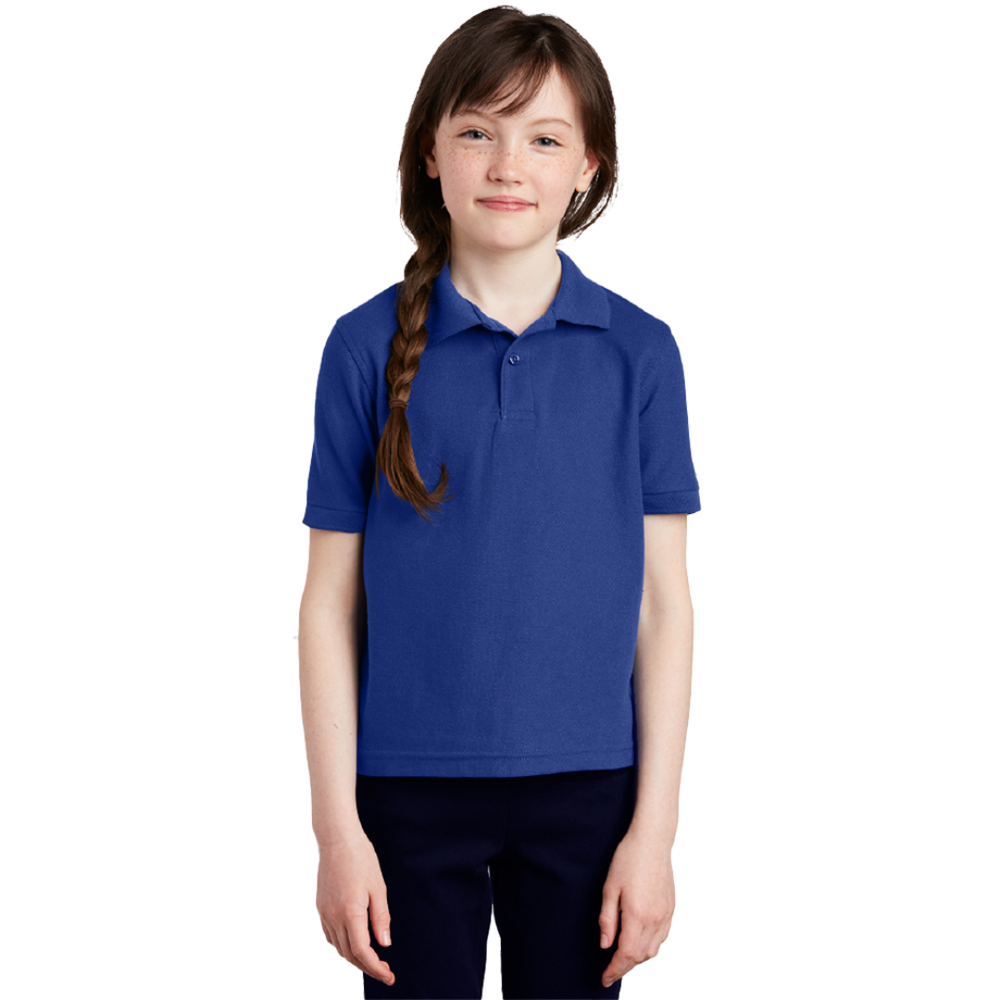 Girls Youth Short Sleeve Polo – Royal Blue  primary image