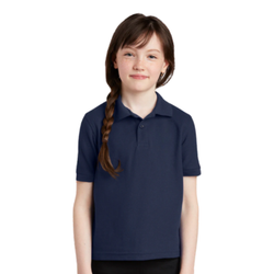 Image of Girls Youth Short Sleeve Polo – Navy
