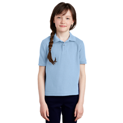 Image of Girls Youth Short Sleeve Polo – Light Blue