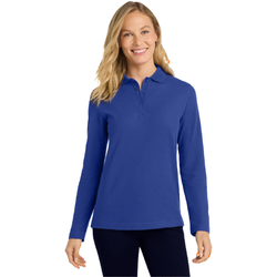 Image of Ladies Long Sleeve Polo – Royal