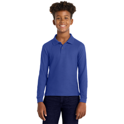 Image of Boys Youth Long Sleeve Polo – Royal Blue