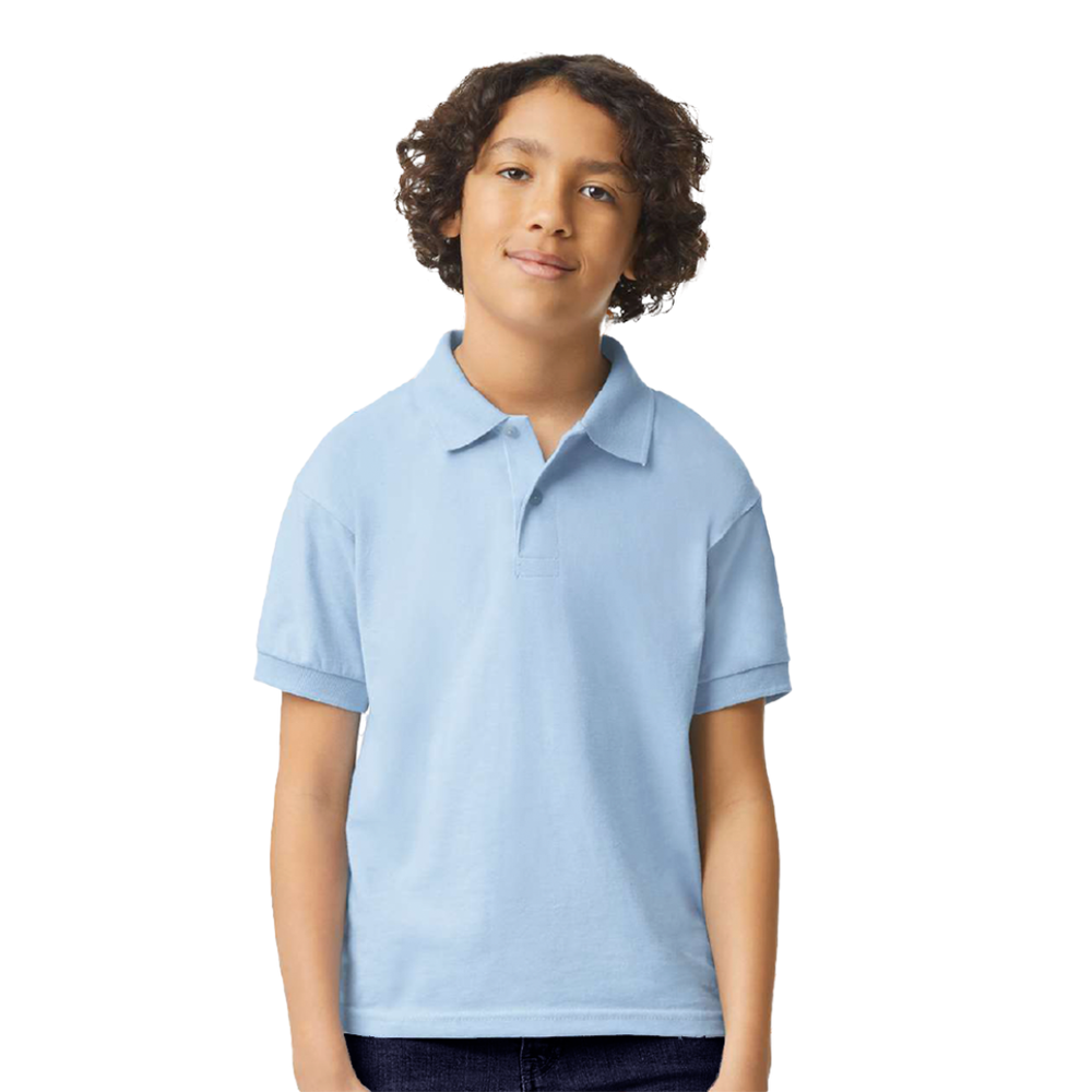 Boys Youth Short Sleeve Polo – Light Blue primary image