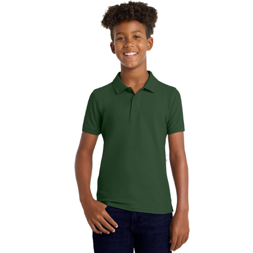 Boys Youth Short Sleeve Polo – Hunter Green image thumbnail