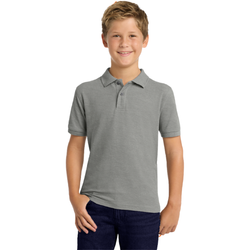 Image of Boys Youth Short Sleeve Polo – Grey