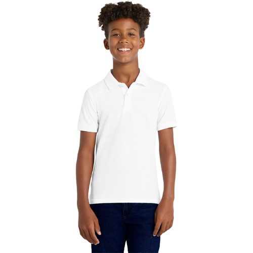 Boys Youth Short Sleeve Polo – White image thumbnail