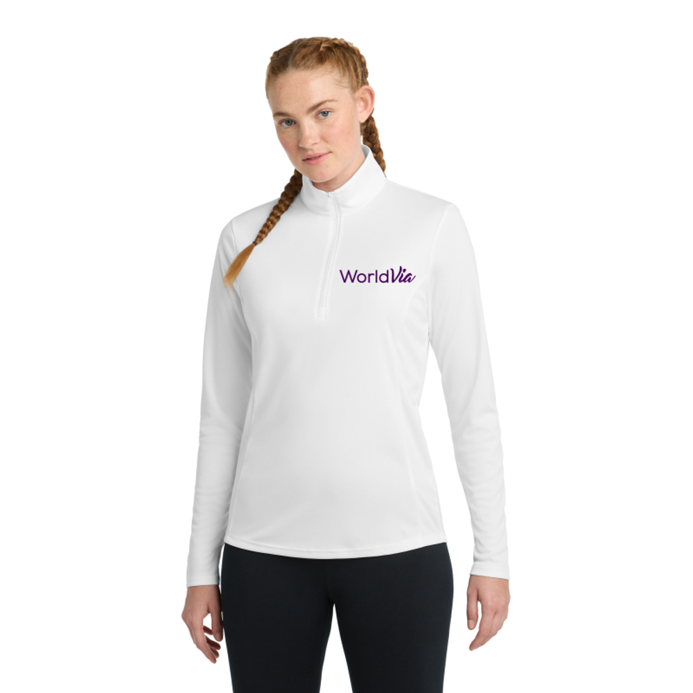 Women's Soft Style Shirt Pullover With Quarter Zipper primary image