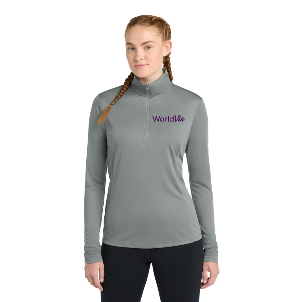Women's Soft Style Shirt Pullover With Quarter Zipper primary image
