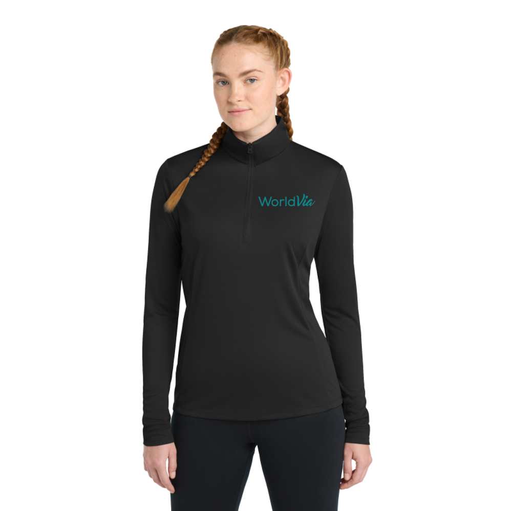 Women's Soft Style Shirt Pullover With Quarter Zipper primary image