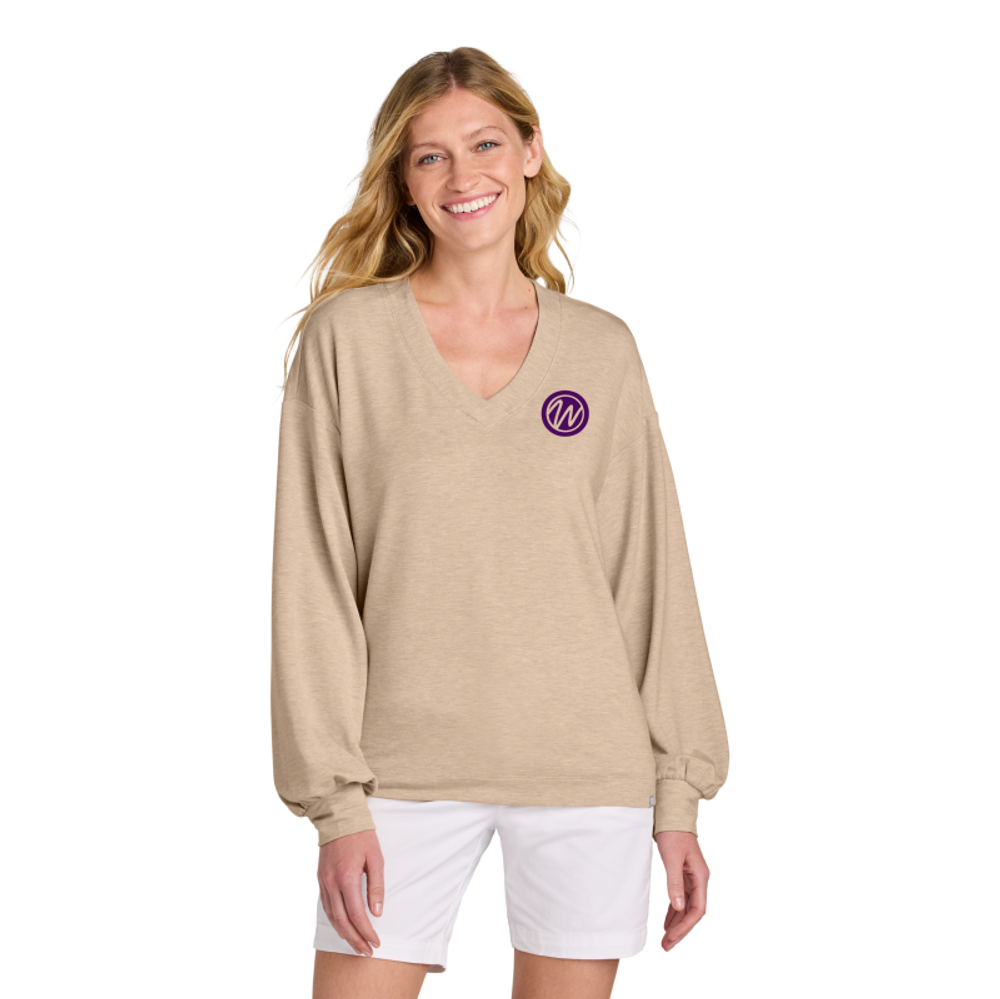 Women's TravisMathew Luxury Billowing Sleeve V-Neck primary image