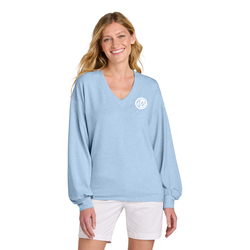 Image of Women's TravisMathew Luxury Billowing Sleeve V-Neck