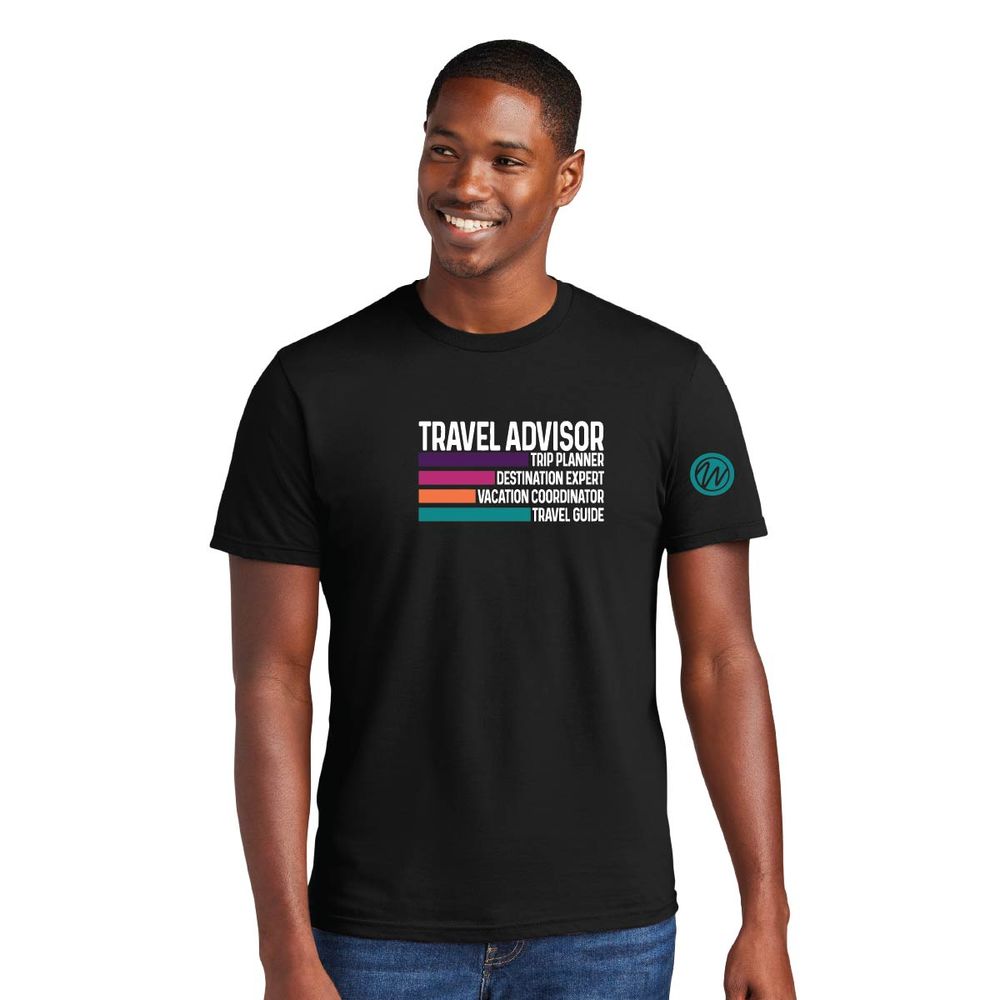 Men's Crew Neck Super Important Tee Shirt_TRAVEL ADVISOR WHITE PLUS COLOR BLOCKS primary image