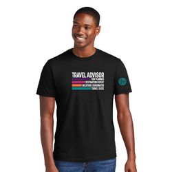 Image of Men's Crew Neck Super Important Tee Shirt_TRAVEL ADVISOR WHITE PLUS COLOR BLOCKS