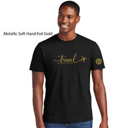 Image of Men's Crew Neck Super Important Tee Shirt_TRAVEL BOOKING EXPERT GOLD