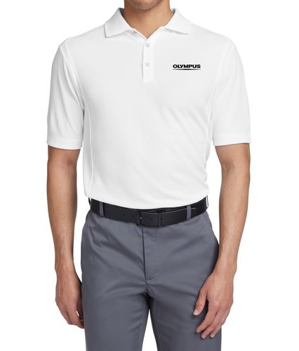 Men's White Nike Dri-Fit Polo image thumbnail