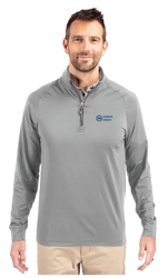 Image of Cutter & Buck Adapt Eco Knit Stretch Recycled Mens Big and Tall Quarter Zip Pullover Big & Tall