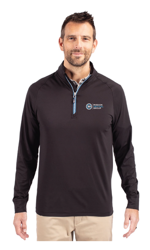 Cutter & Buck Adapt Eco Knit Stretch Recycled Mens Quarter Zip Pullover image thumbnail