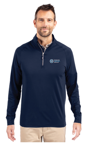 Cutter & Buck Adapt Eco Knit Stretch Recycled Mens Quarter Zip Pullover image thumbnail