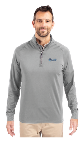 Cutter & Buck Adapt Eco Knit Stretch Recycled Mens Quarter Zip Pullover image thumbnail