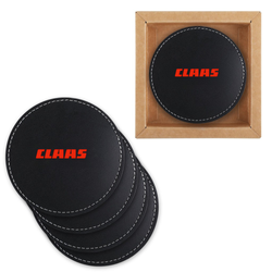 Image of Benson Bonded Leather 4pc. Coaster Set In Box