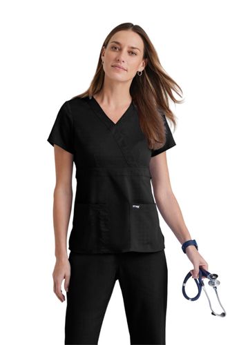 2115- Barco Grey's Anatomy Classic Women's Mock Wrap Top image thumbnail