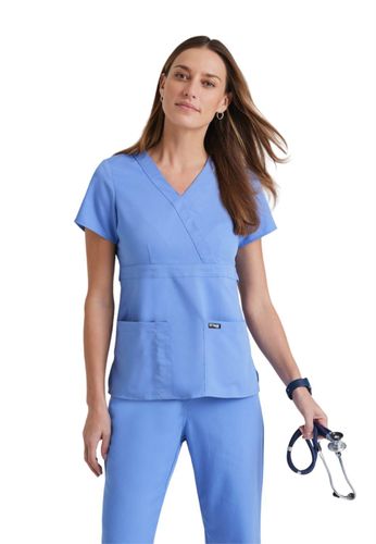 2115- Barco Grey's Anatomy Classic Women's Mock Wrap Top image thumbnail