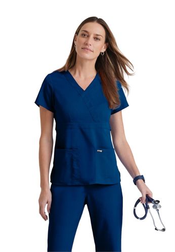2115- Barco Grey's Anatomy Classic Women's Mock Wrap Top image thumbnail