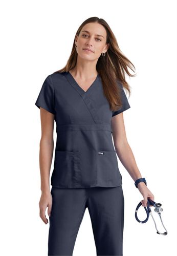 2115- Barco Grey's Anatomy Classic Women's Mock Wrap Top image thumbnail