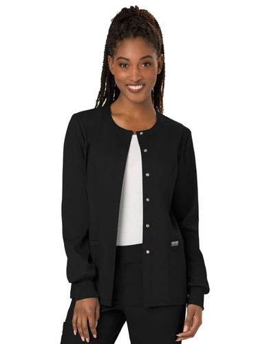 2115- Cherokee Women's Workwear Revolution Scrubs Snap Front Warm-up Jacket image thumbnail