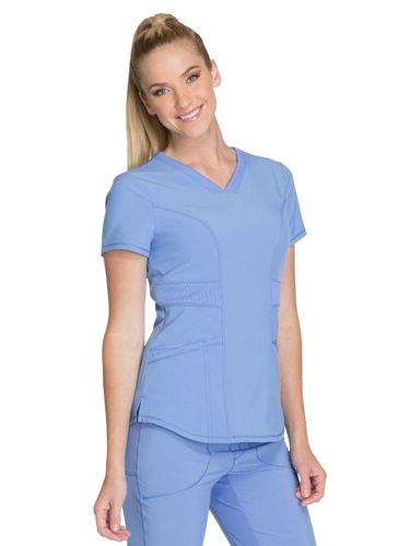 2115- Infinity by Cherokee Women's V-Neck Solid Scrub Top image thumbnail