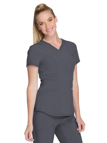 2115- Infinity by Cherokee Women's V-Neck Solid Scrub Top image thumbnail