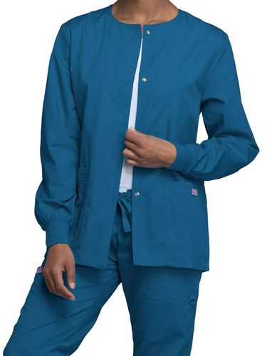 2115- Cherokee Workwear Women's Scrubs Snap Front Jacket image thumbnail