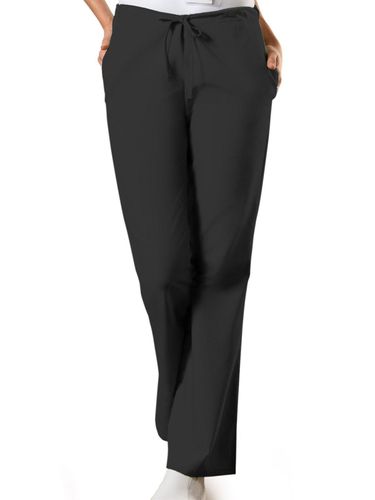 Cherokee Womens NATURAL RISE FLARE LEG DRAWSTRING PANT image thumbnail Cherokee Womens NATURAL RISE FLARE LEG DRAWSTRING PANT image thumbnail