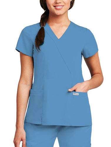 2115- Barco Grey's Anatomy Classic Women's Princess Mock Wrap Top image thumbnail