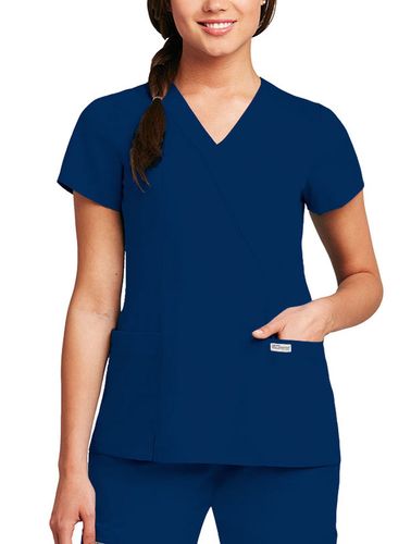 2115- Barco Grey's Anatomy Classic Women's Princess Mock Wrap Top image thumbnail