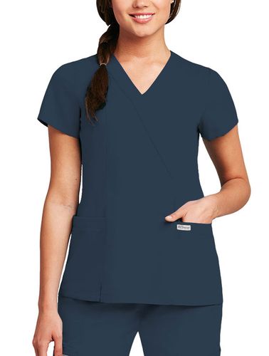 2115- Barco Grey's Anatomy Classic Women's Princess Mock Wrap Top image thumbnail