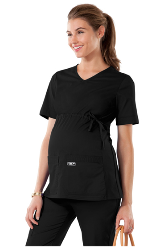 2115- Cherokee Workwear Core Stretch Maternity V-Neck Knit Panel Top image thumbnail